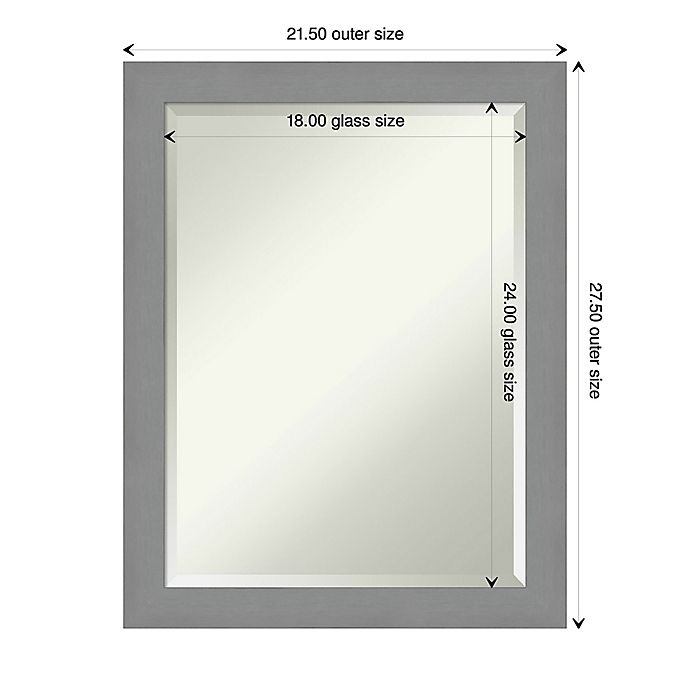 slide 4 of 6, Amanti Art Brushed Nickel Framed Bathroom Vanity Mirror - Nickel/Silver, 22 in x 28 in