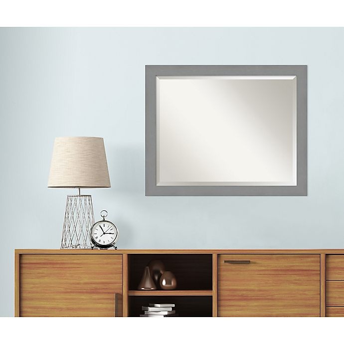 slide 6 of 7, Amanti Art Brushed Nickel Framed Bathroom Vanity Mirror - Nickel/Silver, 32 in x 26 in