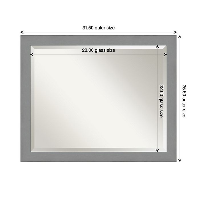 slide 7 of 7, Amanti Art Brushed Nickel Framed Bathroom Vanity Mirror - Nickel/Silver, 32 in x 26 in