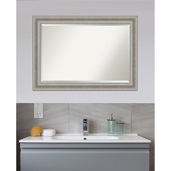 slide 4 of 7, Amanti Art Parlor Framed Bathroom Vanity Mirror - Nickel/Silver, 42 in x 30 in