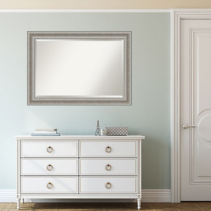 slide 5 of 7, Amanti Art Parlor Framed Bathroom Vanity Mirror - Nickel/Silver, 42 in x 30 in