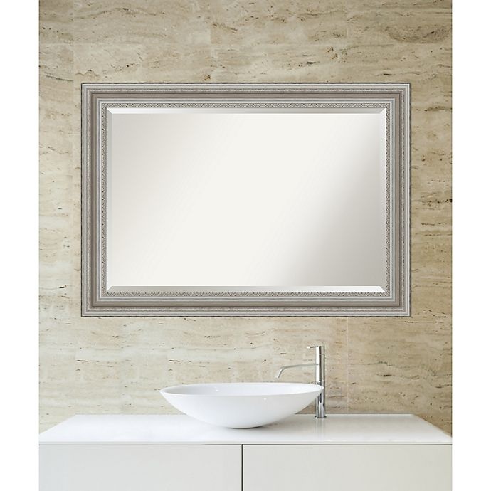 slide 6 of 7, Amanti Art Parlor Framed Bathroom Vanity Mirror - Nickel/Silver, 42 in x 30 in