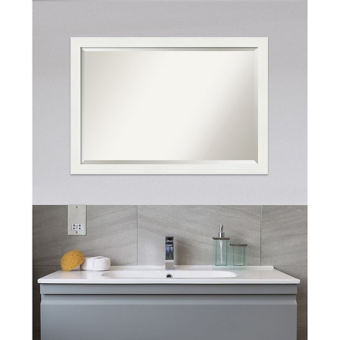 slide 4 of 6, Amanti Art Vanity Narrow Framed Bathroom Vanity Mirror - White, 39 in x 27 in