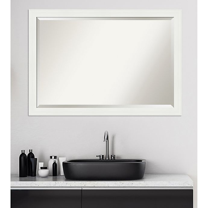 slide 5 of 6, Amanti Art Vanity Narrow Framed Bathroom Vanity Mirror - White, 39 in x 27 in