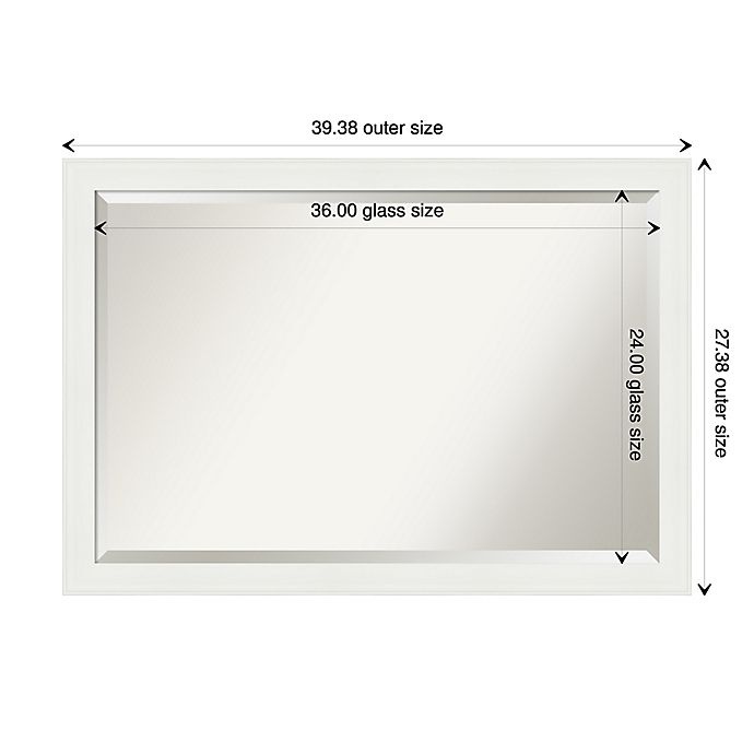 slide 6 of 6, Amanti Art Vanity Narrow Framed Bathroom Vanity Mirror - White, 39 in x 27 in