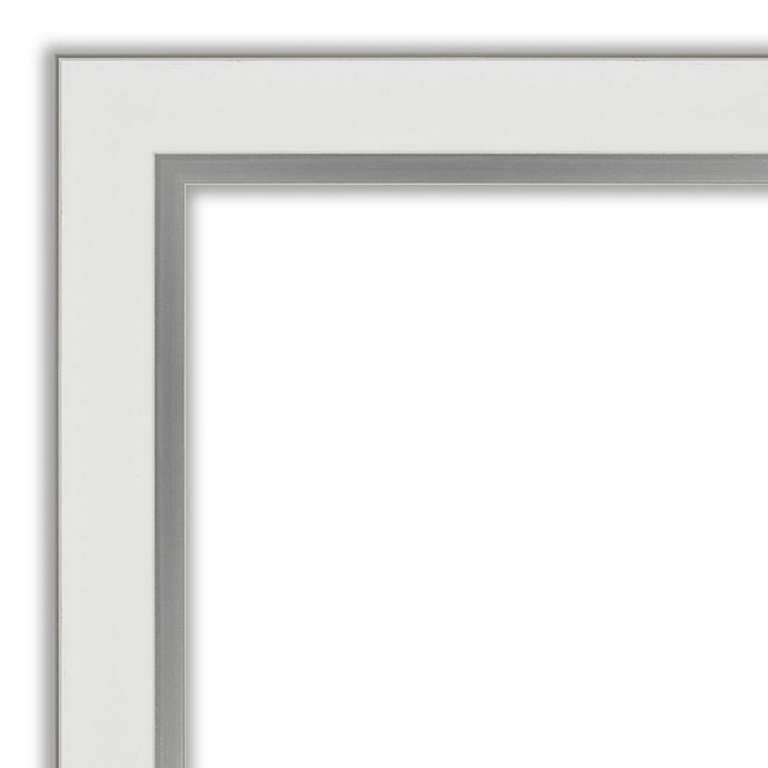 slide 6 of 6, Amanti Art Eva Narrow Framed Bathroom Vanity Mirror - White/Silver, 39 in x 27 in