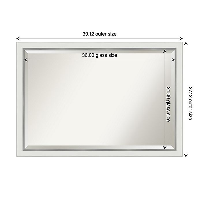 slide 4 of 6, Amanti Art Eva Narrow Framed Bathroom Vanity Mirror - White/Silver, 39 in x 27 in