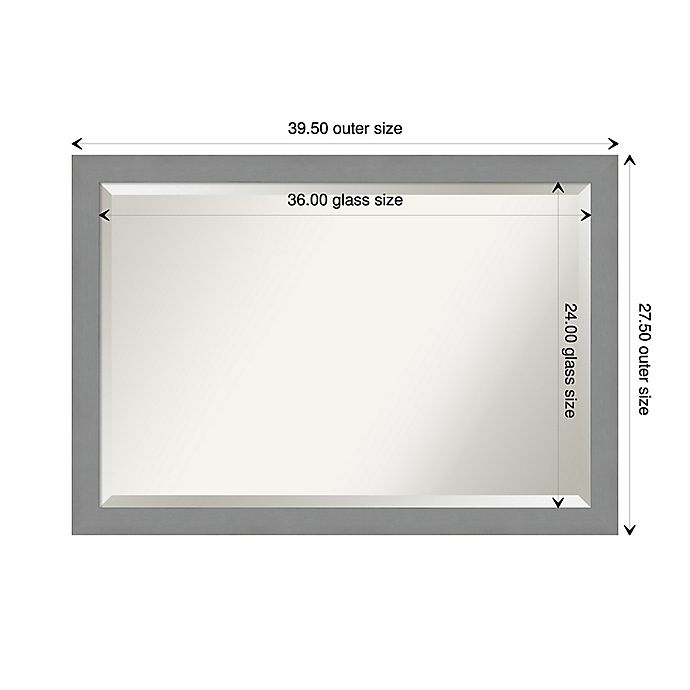 slide 6 of 6, Amanti Art Brushed Nickel Framed Bathroom Vanity Mirror - Nickel/Silver, 40 in x 28 in