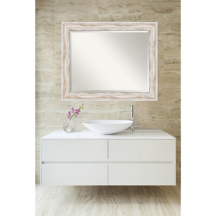 slide 4 of 6, Amanti Art Alexandria Bathroom Mirror - Whitewash, 27 in x 33 in