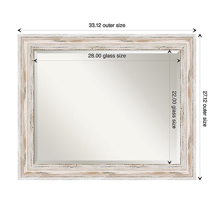 slide 6 of 6, Amanti Art Alexandria Bathroom Mirror - Whitewash, 27 in x 33 in