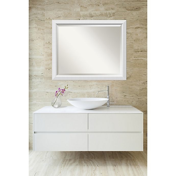 slide 4 of 6, Amanti Art Blanco Bathroom Vanity Mirror - White, 32 in x 26 in