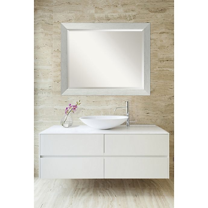 slide 4 of 6, Amanti Art Amanti Bathroom Mirror - Brushed Silver, 32 in x 26 in