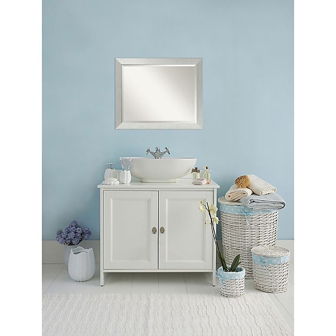 slide 6 of 6, Amanti Art Amanti Bathroom Mirror - Brushed Silver, 32 in x 26 in