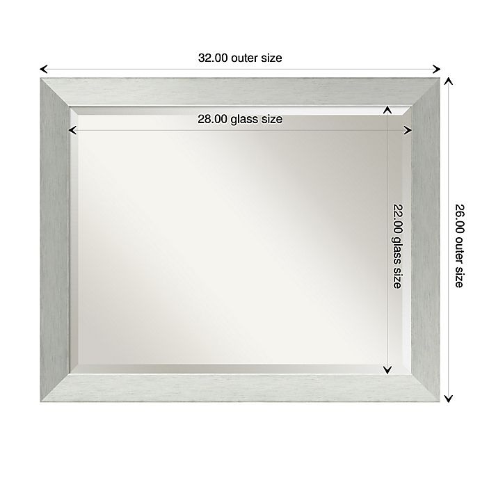 slide 5 of 6, Amanti Art Amanti Bathroom Mirror - Brushed Silver, 32 in x 26 in