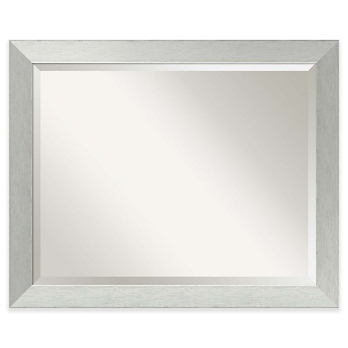 slide 1 of 6, Amanti Art Amanti Bathroom Mirror - Brushed Silver, 32 in x 26 in