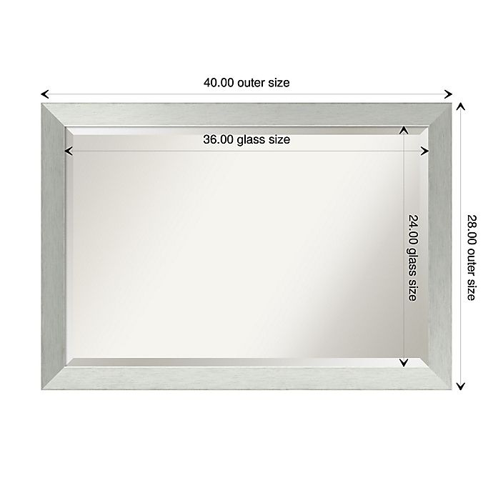 slide 5 of 5, Amanti Art Bathroom Mirror - Brushed Sterling Silver, 48 in x 30 in