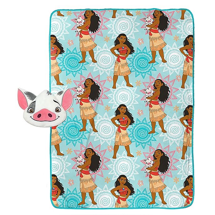 slide 3 of 5, Disney Moana Nogginz Pillow and Throw Blanket Set - Blue, 1 ct