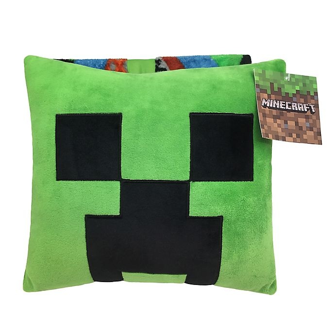 slide 3 of 4, Minecraft Nogginz Throw Pillow and Blanket Set, 1 ct