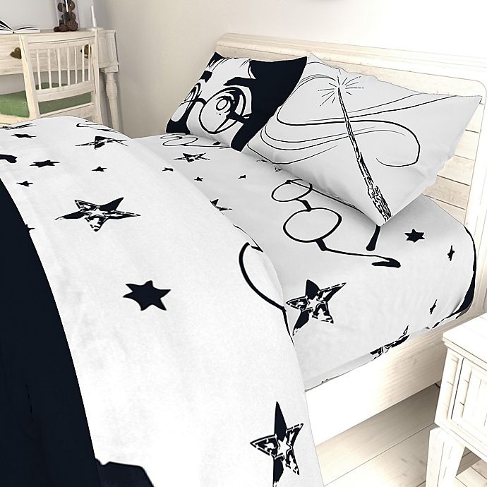 slide 2 of 6, Harry Potter Potter Full Sheet Set - Black/White, 1 ct