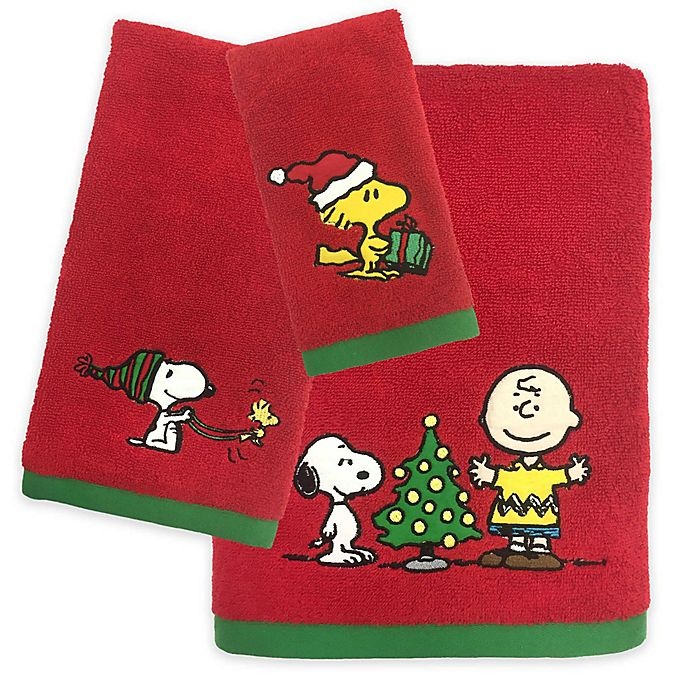 slide 3 of 3, Peanuts Holiday Fingertip Towel, 1 ct