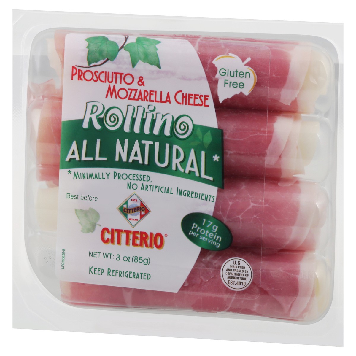 slide 2 of 10, Citterio Rollino Prosciutto And Mozzarella Cheese, 3 oz