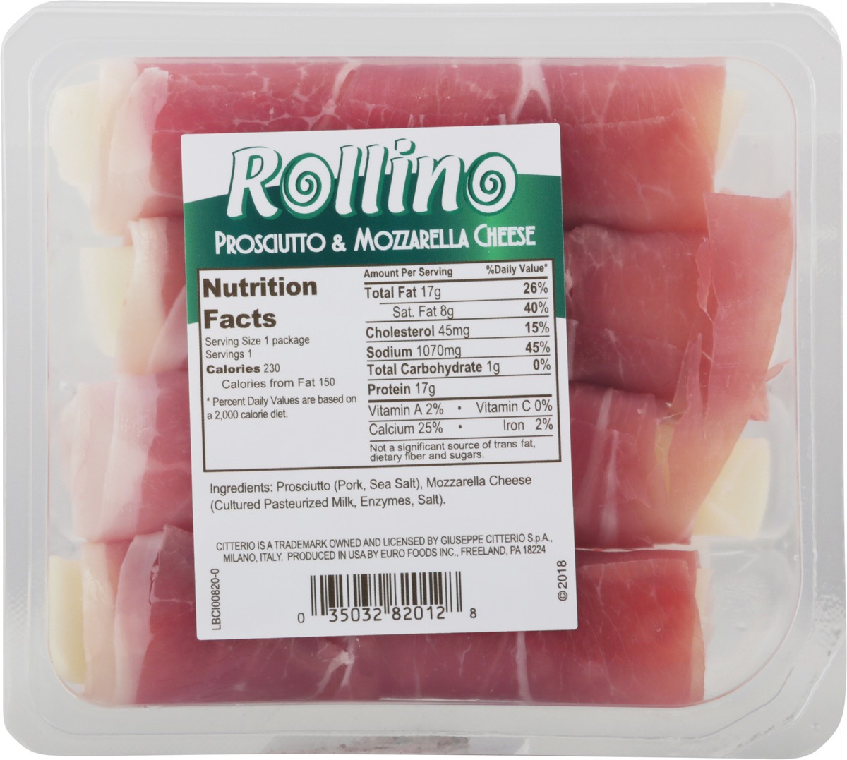 slide 9 of 10, Citterio Rollino Prosciutto And Mozzarella Cheese, 3 oz