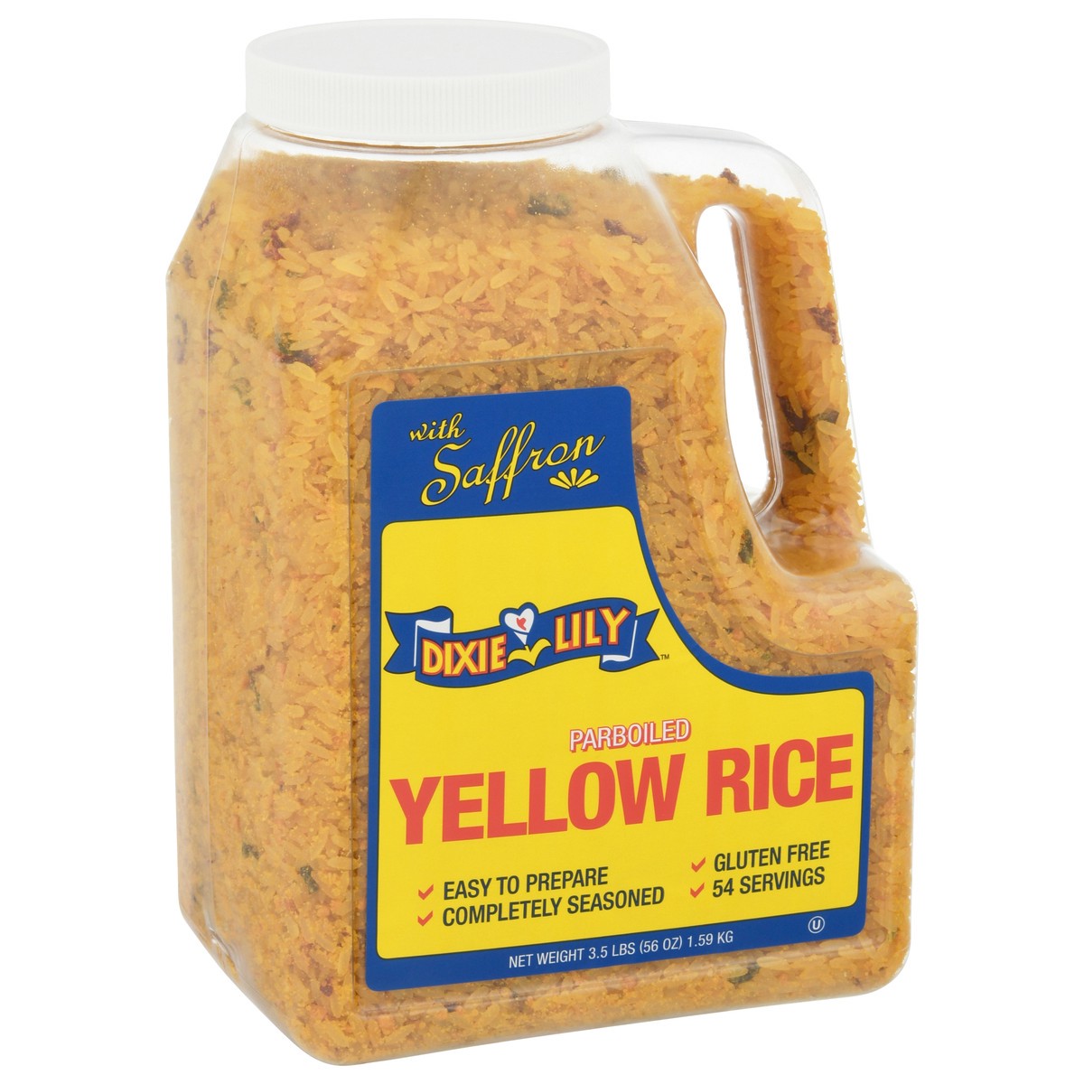 slide 9 of 9, Dixie Lily Parboiled Yellow Rice with Saffron 56 oz, 56 oz