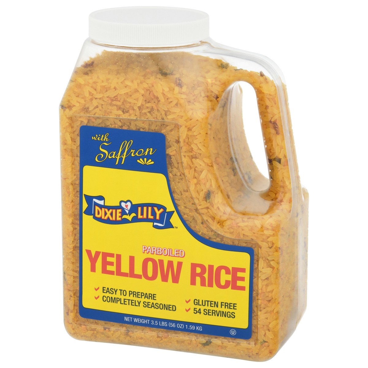 slide 8 of 9, Dixie Lily Parboiled Yellow Rice with Saffron 56 oz, 56 oz