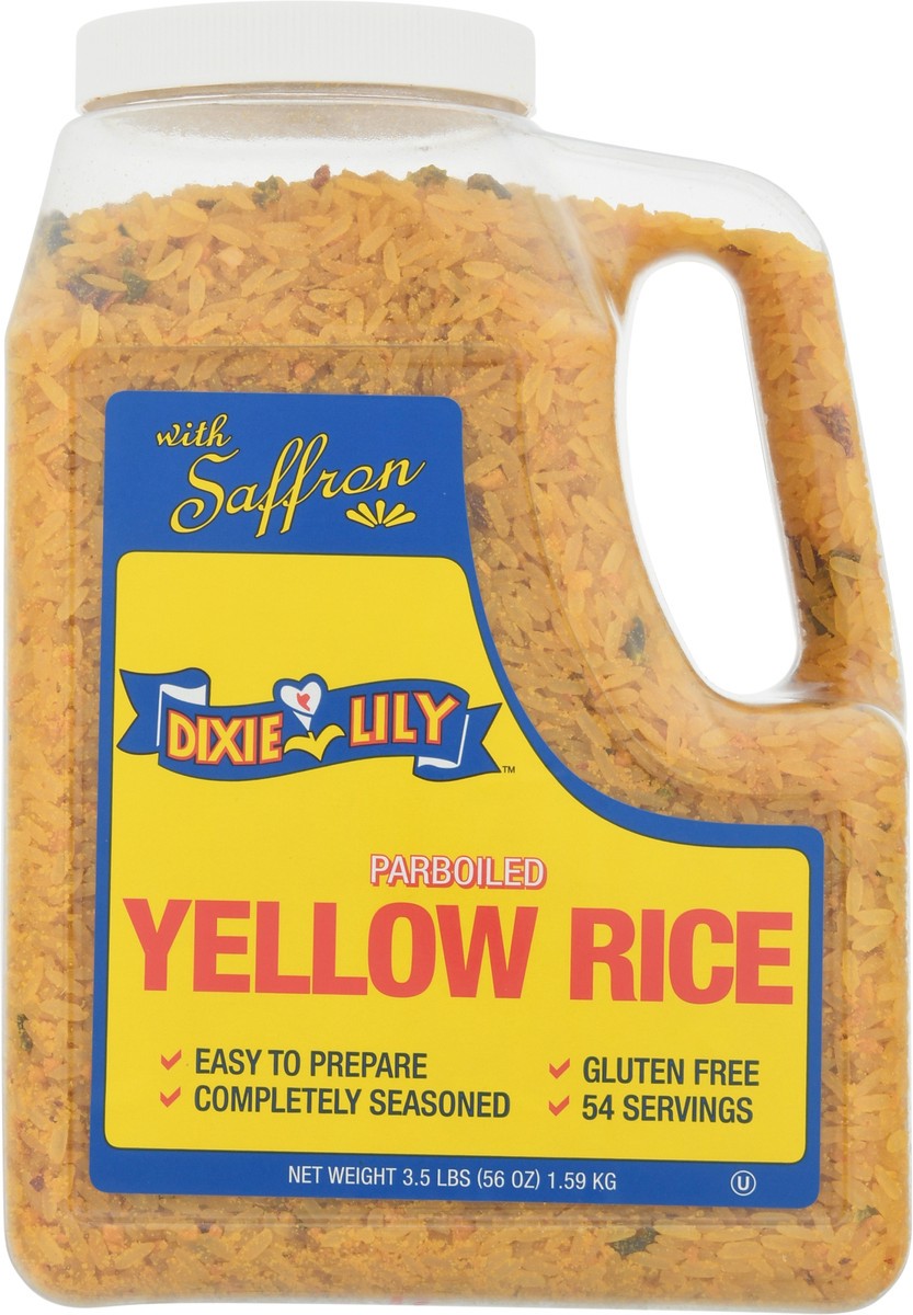 slide 2 of 9, Dixie Lily Parboiled Yellow Rice with Saffron 56 oz, 56 oz