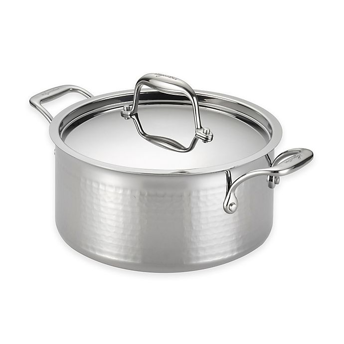 slide 1 of 7, Lagostina Martellata Tri-Ply Stainless Steel Covered Stewpot, 5 qt