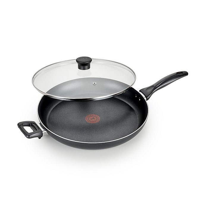 slide 6 of 9, T-fal Pure Cook Nonstick Aluminum Covered Fry Pan with Helper Handle - Black, 13 in