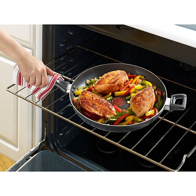 slide 8 of 9, T-fal Pure Cook Nonstick Aluminum Covered Fry Pan with Helper Handle - Black, 13 in