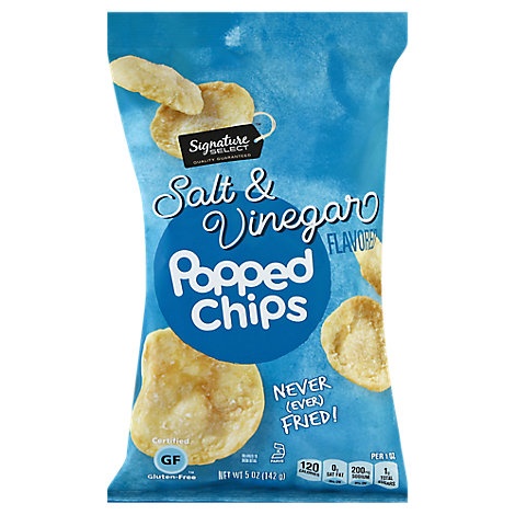 slide 1 of 1, Signature Select Popped Chips Salt & Vinegar, 5 oz