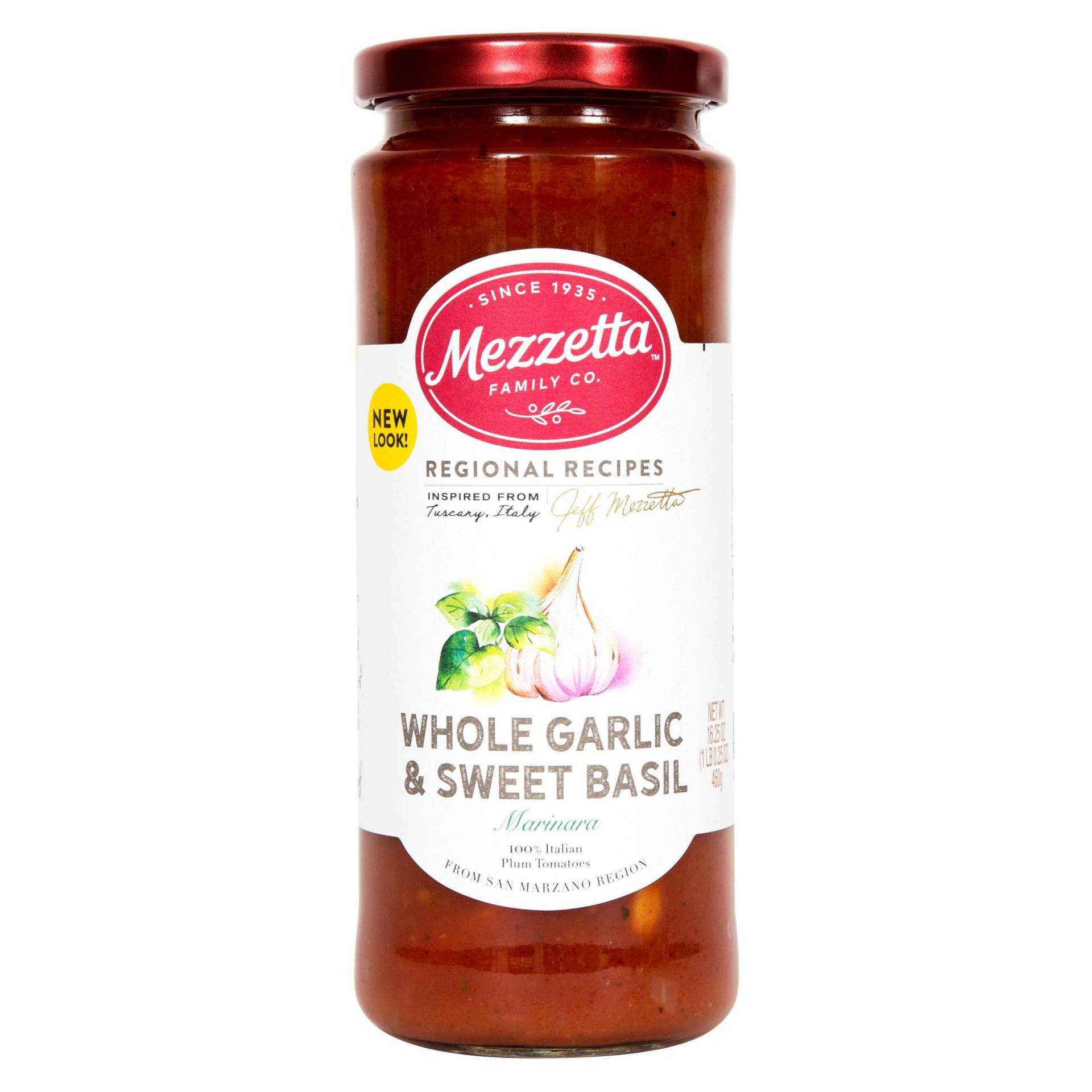 slide 1 of 3, Mezzetta Whole Garlic & Sweet Basil Marinara Pasta Sauce, 16.25 oz