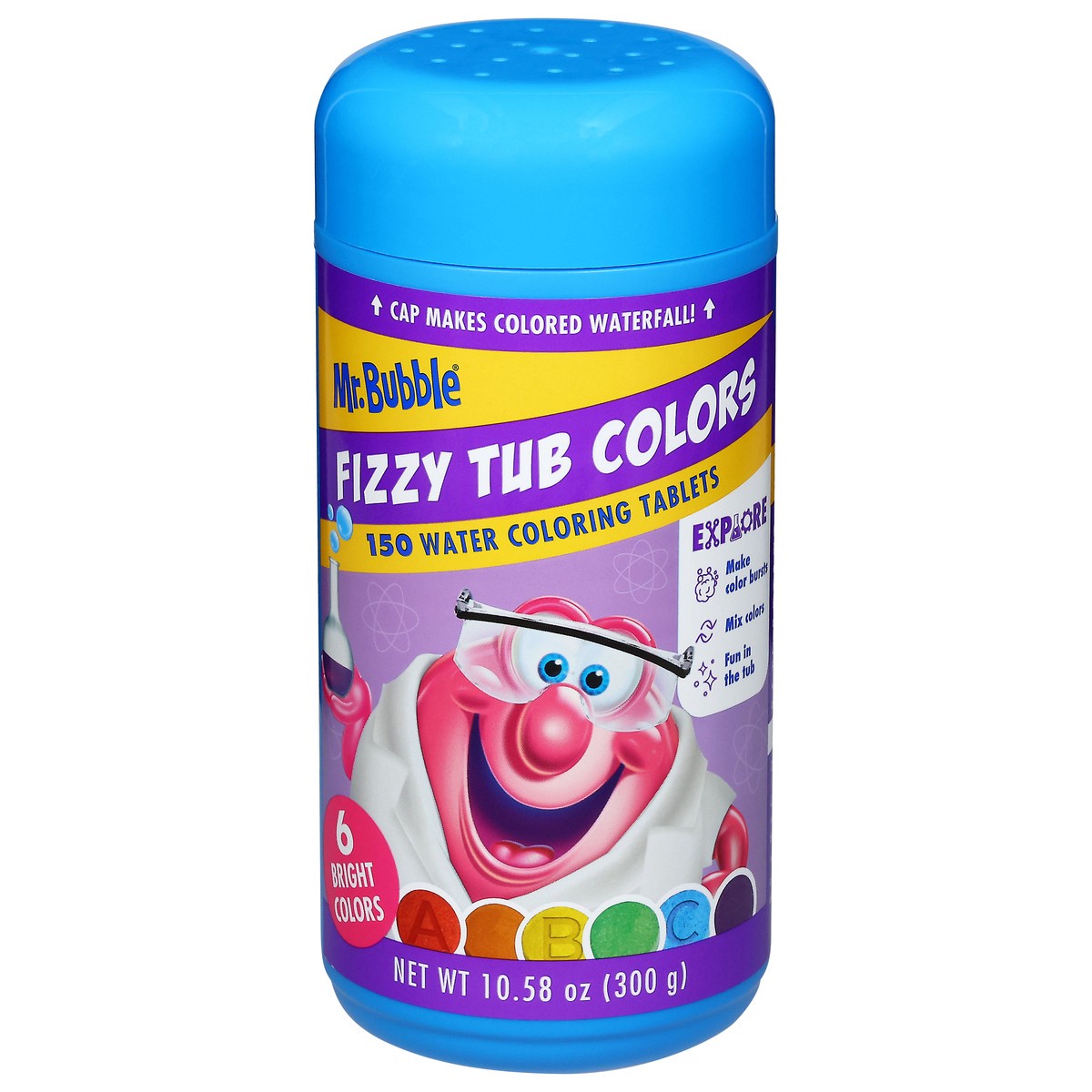 slide 1 of 4, Mr. Bubble Water Coloring Tablets Fizzy Tub Colors 150 ea, 150 ct