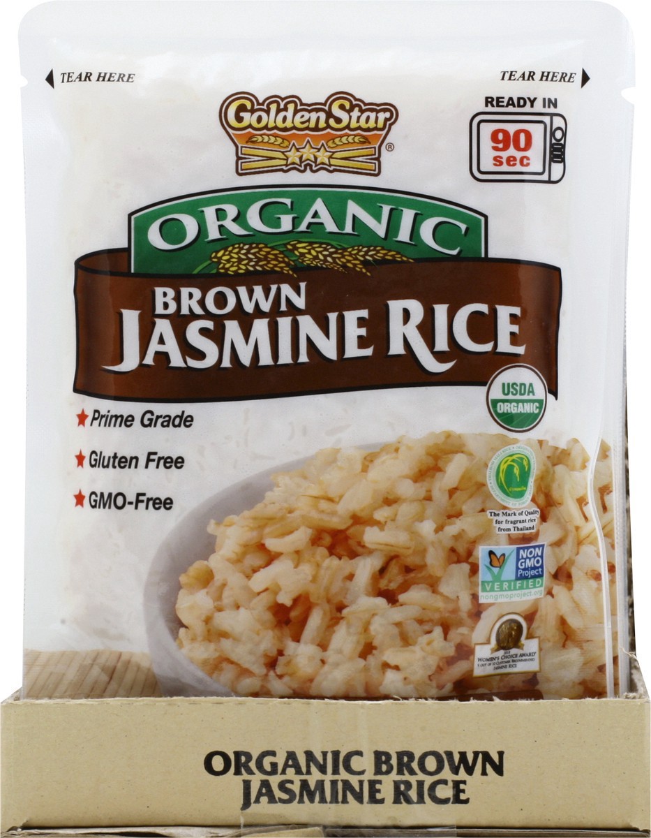 slide 9 of 9, Golden Star Org Brown Jasmine Rice Microwave Pouch, 8.5 oz