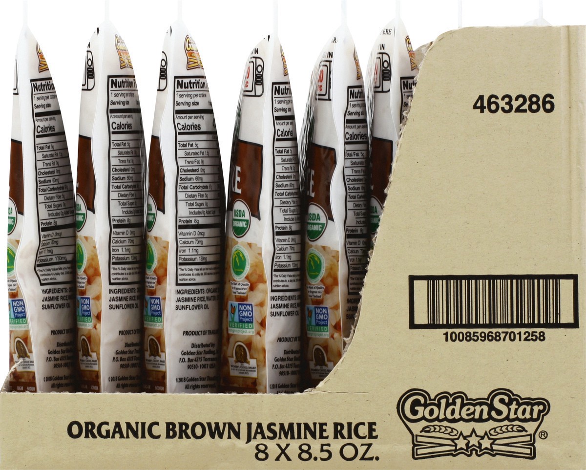 slide 8 of 9, Golden Star Org Brown Jasmine Rice Microwave Pouch, 8.5 oz