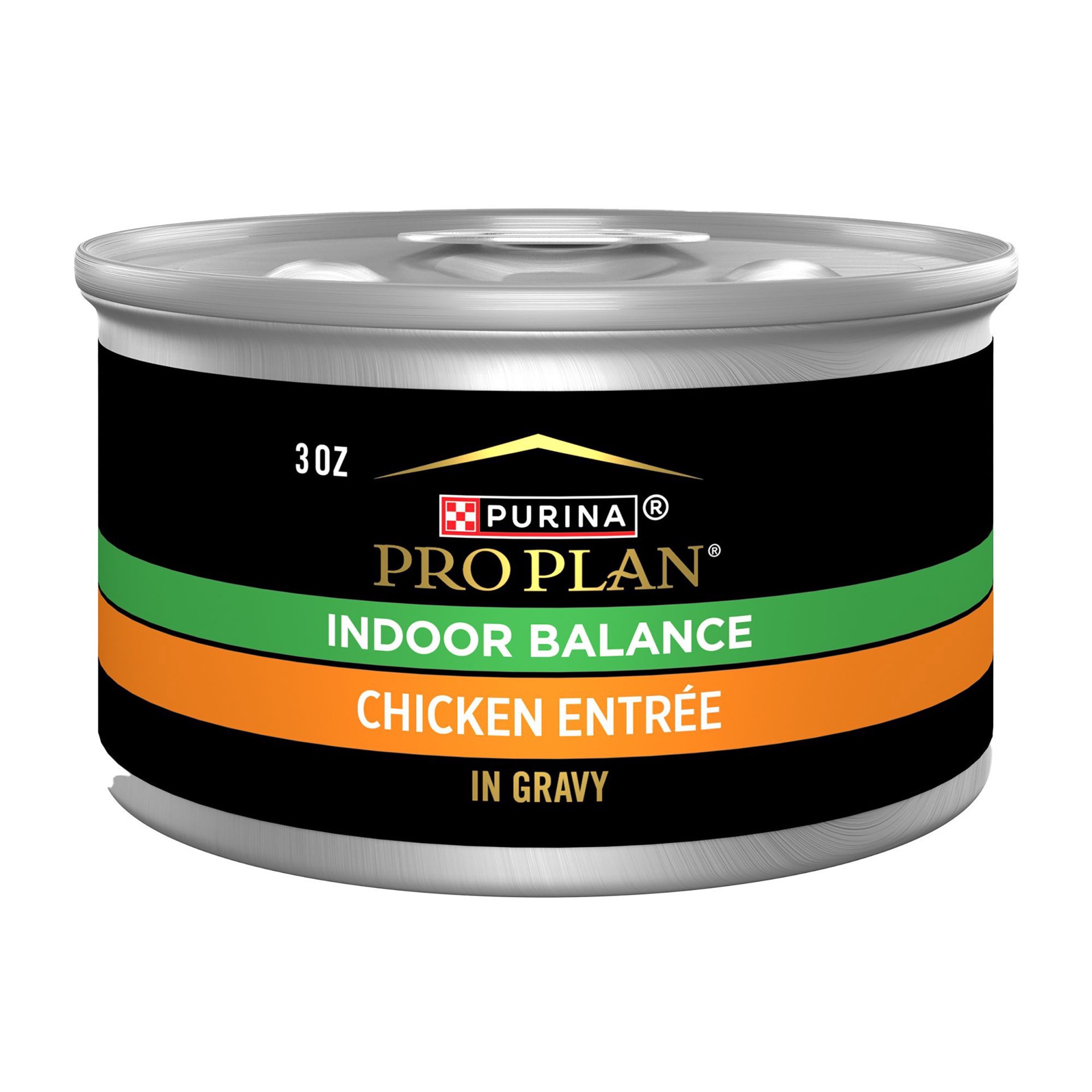 slide 1 of 1, Purina Pro Plan Hairball Control Indoor Wet Cat Food, SPECIALIZED Indoor Grilled Chicken Entree in Gravy, 3 oz
