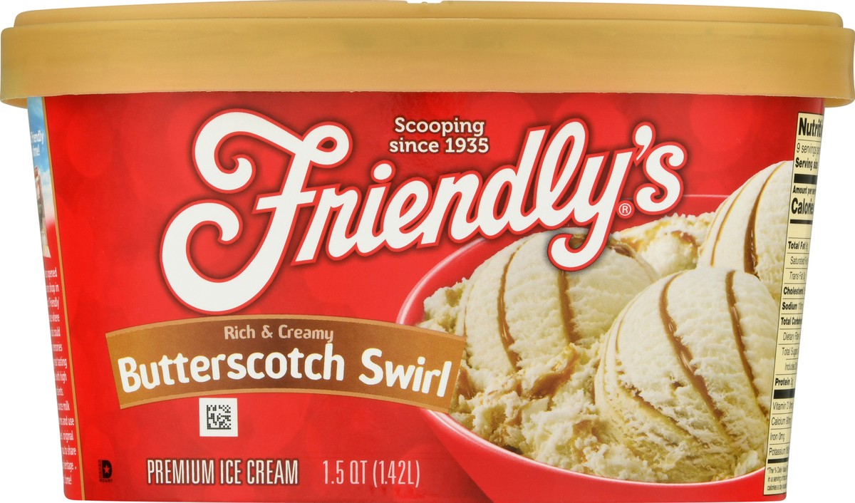 slide 6 of 12, Friendly's Premium Butterscotch Swirl Ice Cream 1.5 qt, 1.5 qt