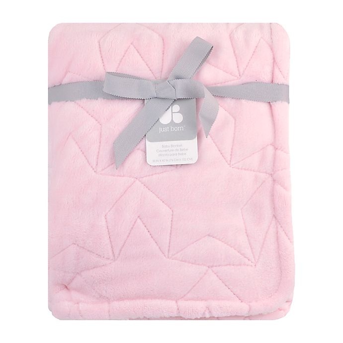 slide 2 of 2, Just Born Star Luxury Blanket - Pink, 1 ct