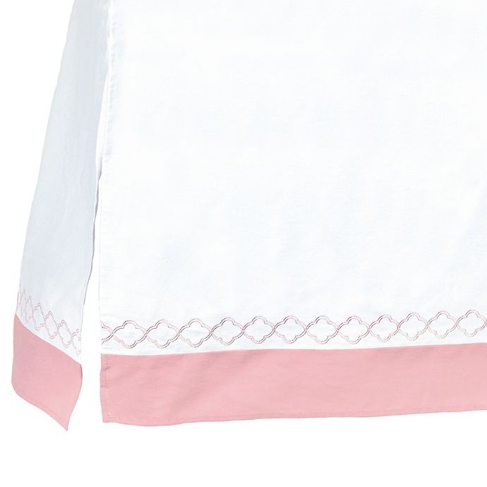 slide 1 of 4, Just Born Dream Trellis Crib Skirt - Pink/White, 1 ct