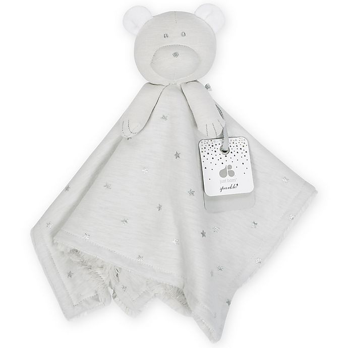 slide 2 of 2, Just Born Sparkle Bear Security Blanket - Grey, 1 ct