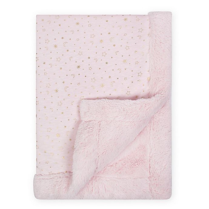 slide 2 of 3, Just Born Sparkle Sherpa Blanket - Pink, 1 ct