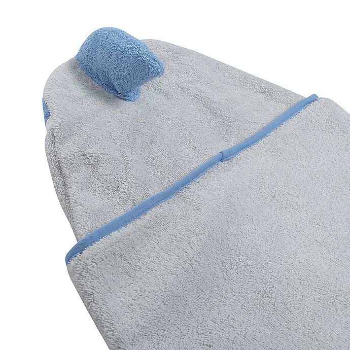 slide 2 of 4, Just Born Shark Hooded Towel - Grey/Blue, 1 ct