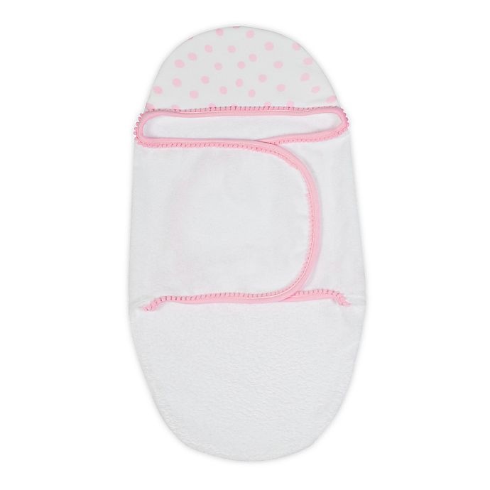 slide 1 of 5, Just Born Pom Pom Swaddle - Pink/White, 1 ct