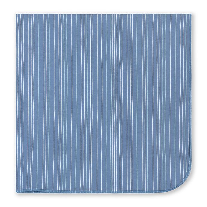 slide 2 of 4, Just Born Flannel Blankets - Blue/Grey, 4 ct