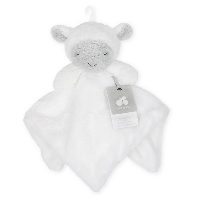 slide 3 of 4, Just Born Cuddleplush Lamb Security Blanket - White/Grey, 1 ct