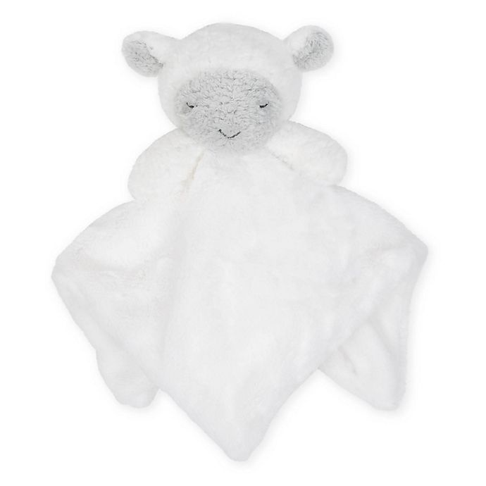 slide 1 of 4, Just Born Cuddleplush Lamb Security Blanket - White/Grey, 1 ct