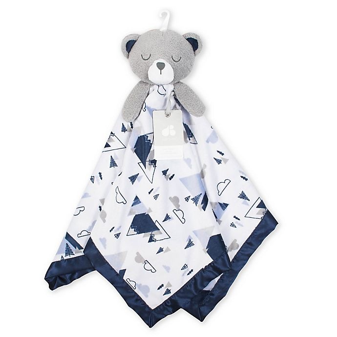 slide 2 of 4, Just Born XL Plush Bear Security Blanket - White/Blue, 1 ct