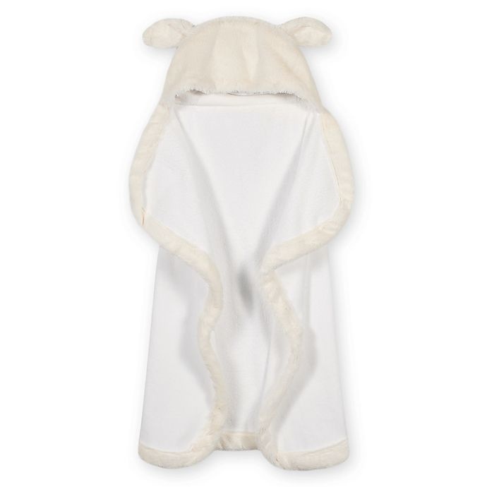 slide 1 of 3, Just Born Cuddle Plush Hooded Towel - Ivory, 1 ct